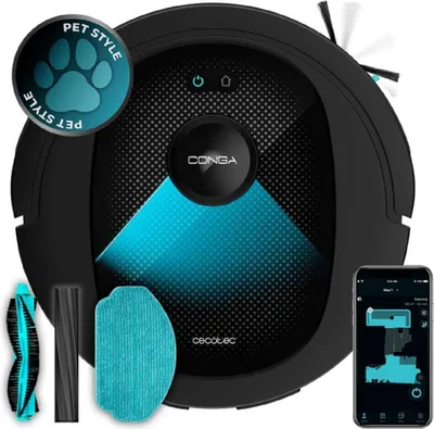 Zdjęcie produktu dla Cecotec A01_EU01_100081, Bez worka, Czarny, Okrągły, Ładowanie, Silikon, 802.11b