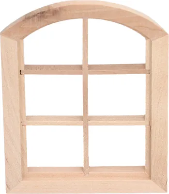 Obrázek produktu pro Miniaturní okna pro panenky Miniaturní oblouk -okno se 6 skly -barva