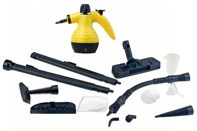 Obrázek produktu pro Parní čistič NostroLux NL1002A 14 v 1, 3,2 baru, 1050 W, 350 ml, příslušenství, černá/žlutá