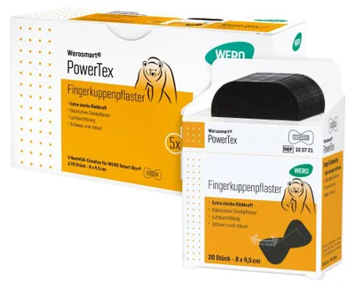 Produktbild von PowerTex Fingerkuppenpflaster, 8 x 4,5 cm, 5 x 20 Stk