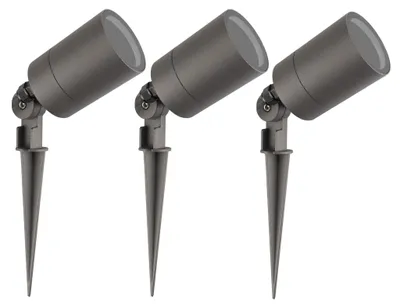 Image de Ledvion Lot de 3 LED Extérieur Spot IP65 GU10 3W orientable sans ampoule