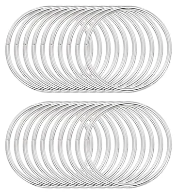 20 Metallringe 6,9 cm silberfarben für Makramee, Traumfänger, Basteln