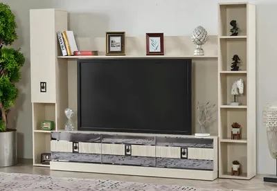 Produktbild von Wohnwand Modern Wohnzimmer Holzmöbel Design TV Ständer Luxus
