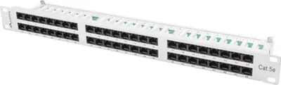 Produktbild von LANBERG 19" Patchpanel 1U 48-Port CAT.5E UTP grau