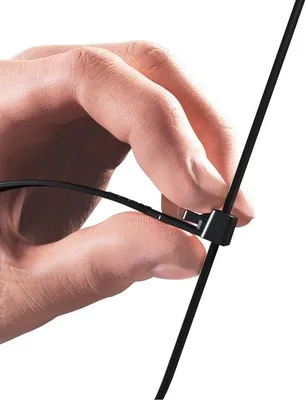 Produktbild von Wiederverschließbare Kabelbinder, 350 mm x 7,6 mm - Wiederverwendbare, schwarze Kabelbinder - 100 Stück, hochwertiges Nylon - Robuste Verschlüsse für den Innen- und Außenbereich