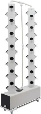 Produktbild von Hydroponik Anbausystem - Vertikaler Pflanzturm - 56 Pflanzplätze - 4 Rollen - 30 L Wassertank - Für Blattgemüse - 80×20×165 cm