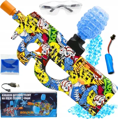Produktbild von Lolex | Elektrischer Gel Blaster - Graffiti Style Waffe - Mit Schutzbrille - USB Akku Inklusive - Cooles Design