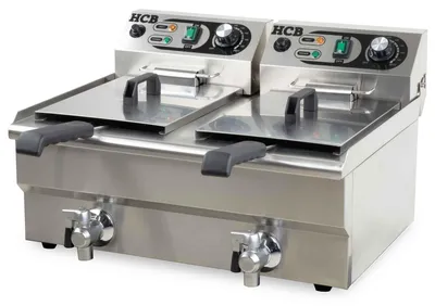 Produktbild von HCB Doppel-Fritteuse - 2 x 8,5 Liter - 2 x 230V - Edelstahl - 8729