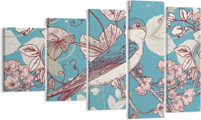 Produktbild von Bild auf Leinwand - Leinwandbild - Vogel Baum modern - 100x60cm - Wand Bild - Wanddeko - Wandbilder - Leinwanddruck - Bilder - Kunstdruck - Wanddekoration - Leinwand bilder - Wandkunst - EG100x60-3585