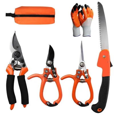 Produktbild von 6-teiliges Baumschere Set mit Säge, Handschuhen und Tasche