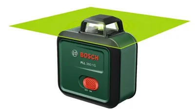 Image de Laser Lignes Bosch PLL 360-1 G, Diode Laser Verte, Portée 30m, Batterie Li-ion, Chargeur USB-C