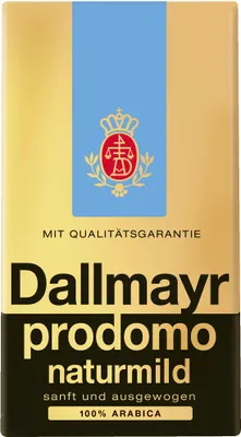 Zdjęcie produktu dla Dallmayr Prodomo Naturmild 500g, 500 g, Średnie palona, Americano, Espresso, Torba, 500 g