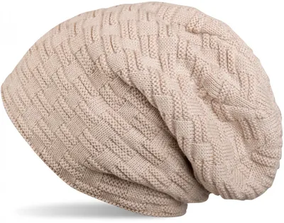 Produktbild von styleBREAKER Feinstrick Longbeanie Mütze mit Flecht Muster und warmem Fleece Innenfutter | Winter Strickmütze Uni elastisch weich bequem warm