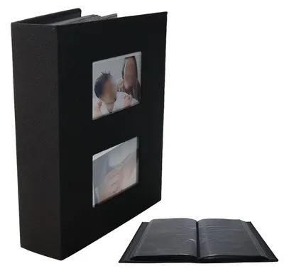Fotoalbum Einstecksalbum 15 cm 200 Fotos schwarz