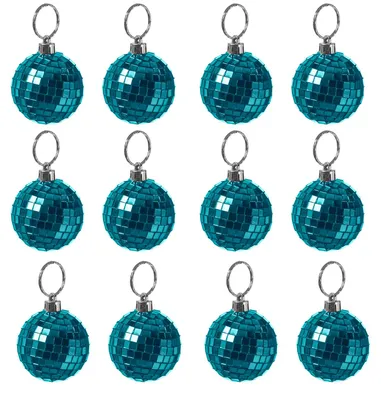 Produktbild von Spiegelkugel 5cm - Discokugel - Echtglas - 5x5mm Spiegel - DEKO Serie - blau - 12er Set