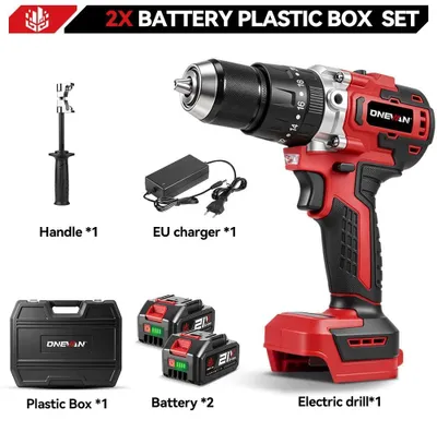 Image de Perceuse-visseuse sans fil - Percussion 13 mm - Moteur sans balais - 2 vitesses - Couple de 720 Nm - Batterie 18V - Coffret avec 2 batteries