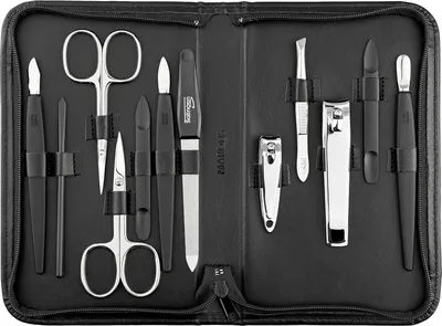 Produktbild von marQus Solingen Maniküre-Set 12-teilig – Kunstleder-Etui – Schwarz