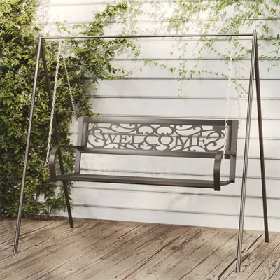 Produktbild von Möbel Hollywoodschaukel 125 cm Stahl und Kunststoff Schwarz - Gartenbänke 317143