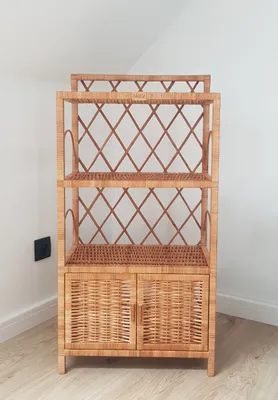 Immagine prodotto di WikliBOX - Mobile in vimini Edgy naturale con ante  50x27x100H