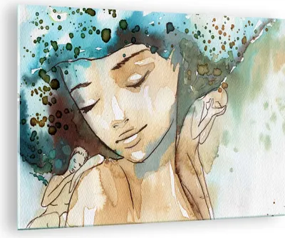 Produktbild von Bilder auf glas - Frau modern - 70x50cm - Glasbilder - Wandbilder - Bilder - Kunstdruck - zum Aufhängen bereit - Wanddekoration aus Glas - Glas Bilder - Wandbild auf Glas - Einteilig - GAA70x50-3580