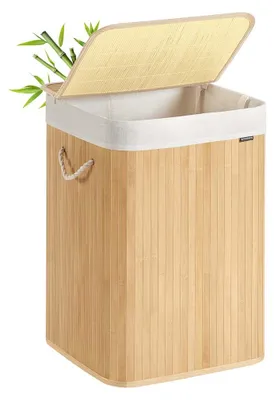 Obrázek produktu pro Koš na prádlo z bambusu – ekologický – 40 x 40 x 61 cm