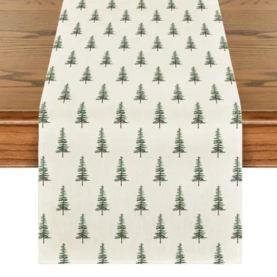 Weihnachts-Tischläufer grün 33x183 cm, 100% Polyester, waschbar