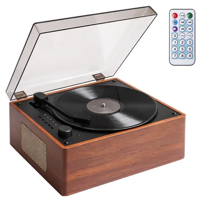 Zdjęcie produktu dla Przenośny odtwarzacz CD, Bluetooth 5.1, styl retro z podwójnymi głośnikami stereo