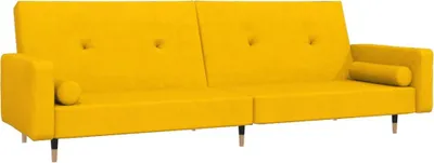 Obrázok produktu pre vidaXL Rozkladacia pohovka 2-sed s 2 vankúšmi Yellow Velvet