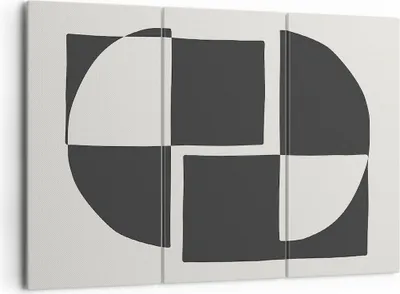 Produktbild von Bild auf Leinwand - Leinwandbild - 3 Teile - Abstraktion Kontrast Figuren - 165x110cm - Wand Bild - Wanddeko - Wandbilder - Leinwanddruck - Bilder - Wanddekoration - Leinwand bilder - CE165x110-4495