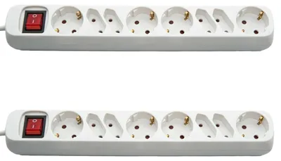 Produktbild von 2x Steckerleiste Steckdosenleiste 8-fach Rund mit Schalter on off Tischsteckdose Mehrfachsteckdose Mehrfachstecker Steckdose