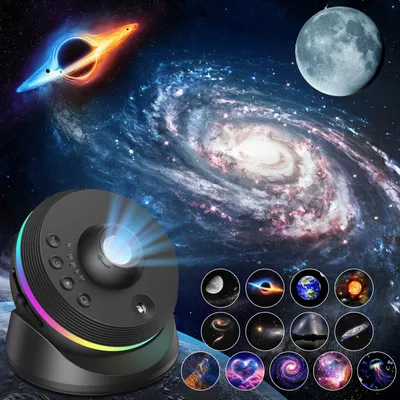 Obrázek produktu pro Galaxy projektor planetárium - 13 scén - Otočný o 360 stupňů - S časovačem