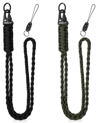 Produktbild von Paracord-Schlüsselanhänger, 2er-Set, Schlüsselband mit Metallring und abnehmbarem Mini-Schlüsselband, Auswelter