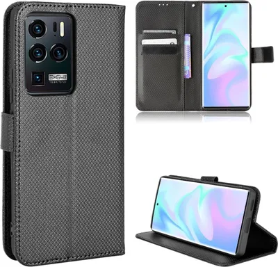 Zdjęcie produktu dla Pokrowiec König Design kompatybilny z ZTE Axon 30 Ultra 5G z syntetycznej skóry - Etui na telefon czarny