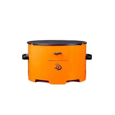 Produktbild von Eco Fire - Tragbarer Pelletgrill Modell "Apache" mit Stahlplatte Durchmesser 38 cm und Dicke 6 mm - Orange