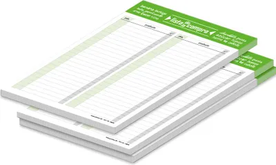 Produktbild von PRICARO Einkaufsliste "Typo", grün, A5, 3 Stück