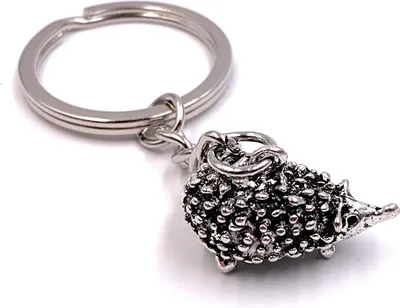Image de Onwomania Porte-clés Hérisson mignon Argent Métal Pendentif Charm
