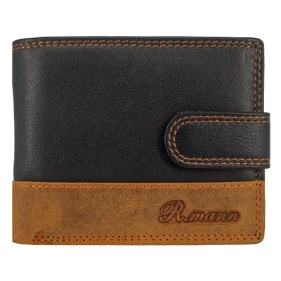 Produktbild von Herren Echtleder Portemonnaie Geldbörse Loop – in elegantem Braun / Schwarz Design Querformat