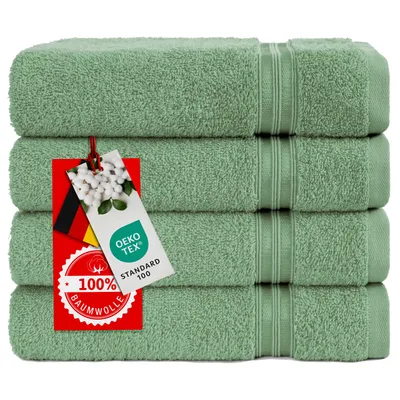 Produktbild von Hammetex Handtücher 4er Set 50x100 cm – 100% Baumwolle Frottier,  , mit Aufhängeschlaufe