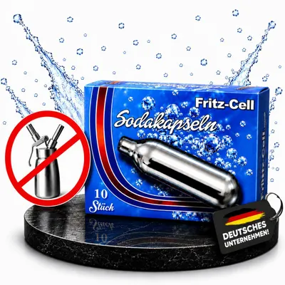 Produktbild von 10 x Fritz Cell 8g C02 Sodakapseln - für Sodasyphon, Sodabereiter