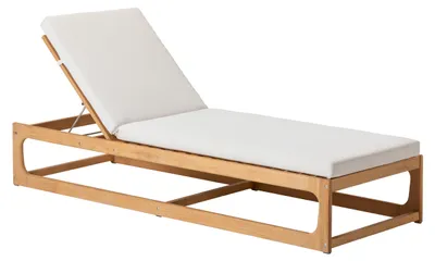 Produktbild von Dehner Gartenliege Port-au-Prince, mit verstellbarem Kopfteil / Polster, 75 x 90 x 208 cm B/H/T, FSC®-es Teakholz / Polyester, beige / braun