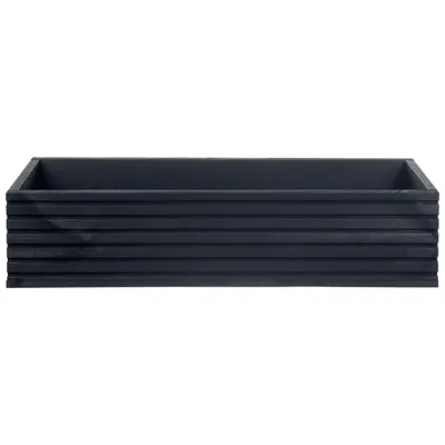 Produktbild von Balkonkasten Schwarz 64 cm Blumenkasten Pflanzkasten Kräuterkasten Pflanzkübel für Balkon Terrasse Fensterbank