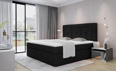 Produktbild von Doppelbett (kontinental) 180x200 IRANO - schwarz 2