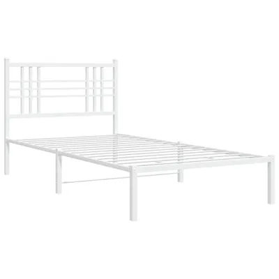 Obrázek produktu pro Kovový rám postele s čelem bílý 107 x 203 cm