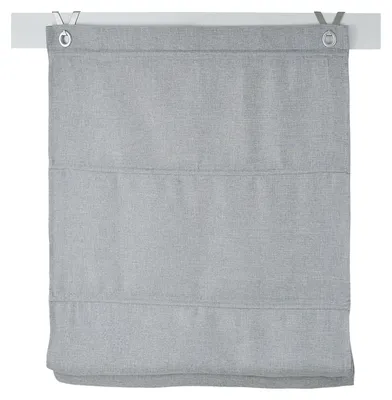 Produktbild von Deco4Me Raffrollo Blickdicht mit Ösen ohne Bohren – Grau, 100 x 130 cm