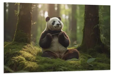 Productafbeelding van Vlag - Panda - Dier - Bos - 120x80 cm Foto op Polyester Vlag