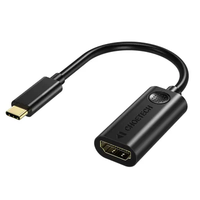 Produktbild von Choetech Adapter HUB USB Typ C Thunderbolt 3 (m) auf HDMI 2.0 4K @ 60Hz (w) schwarz (HUB-H04BK)