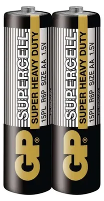 Produktbild von Zink-Kohle-Batterie GP SUPERCELL, 15PL-S2, R6, 2 Stk. in Verpackung, Shrink, 1,5V