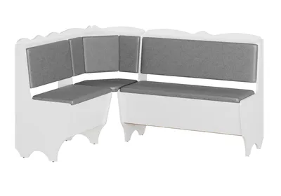 Produktbild von Eckbank RHODOS 150x110 cm Grau-Weiß, Kunstleder Sitzbank, gepolstert, mit Stauraum, Truhenbank für Küche & Esszimmer