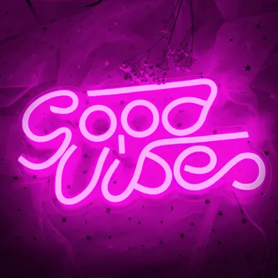 Produktbild von LED Rosa Good Vibes Leuchtreklame Nachtlicht Neonlicht für Wand Zimmer Spielzimmer Bar Party Dekoration