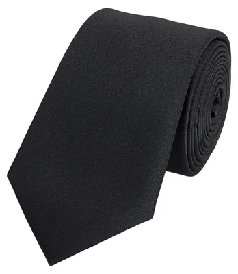 Produktbild von Fabio Farini - 1 Stück einfarbige Herren Schlips - Unicolor Krawatte in 6cm oder 8cm Breite Schmal (6cm), Schwarz perfekt als Geschenk